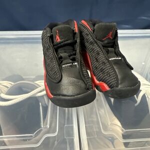 Nike Air Jordan 13 XIII Retro TD Black Red Bred Size 5C Toddler 414581-004 .